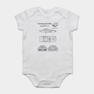 Corvette 1968 Patent Black Baby Bodysuit